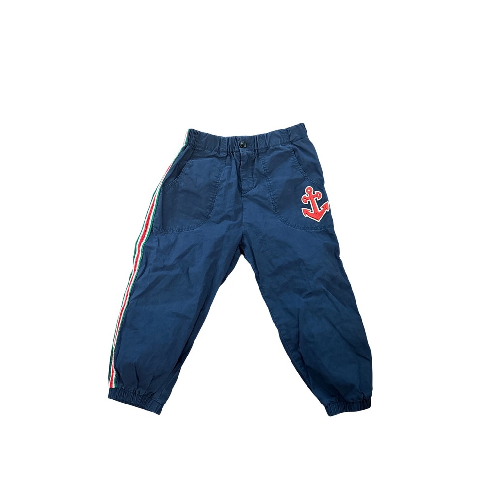 Gucci‎ Kids Navy Blue Anchor Logo Track Pants Joggers Size 6 Made In Italy